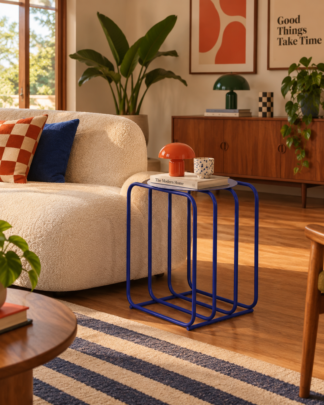 Mesa Auxiliar Mid Century Blue