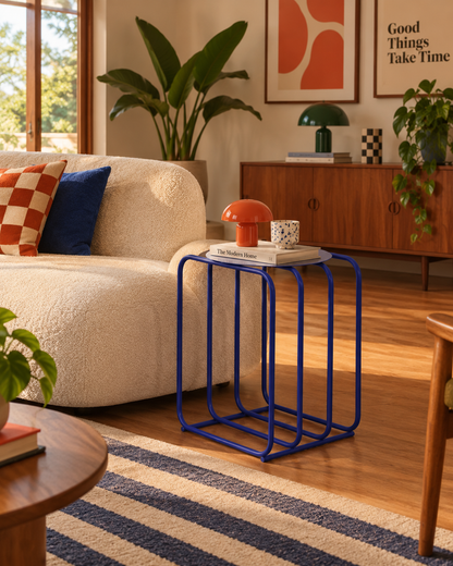 Mesa Auxiliar Mid Century Blue