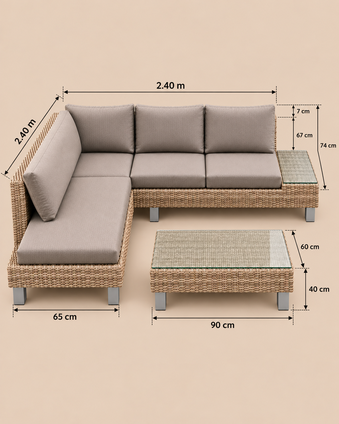 Sofá Modular de Terraza Marbella