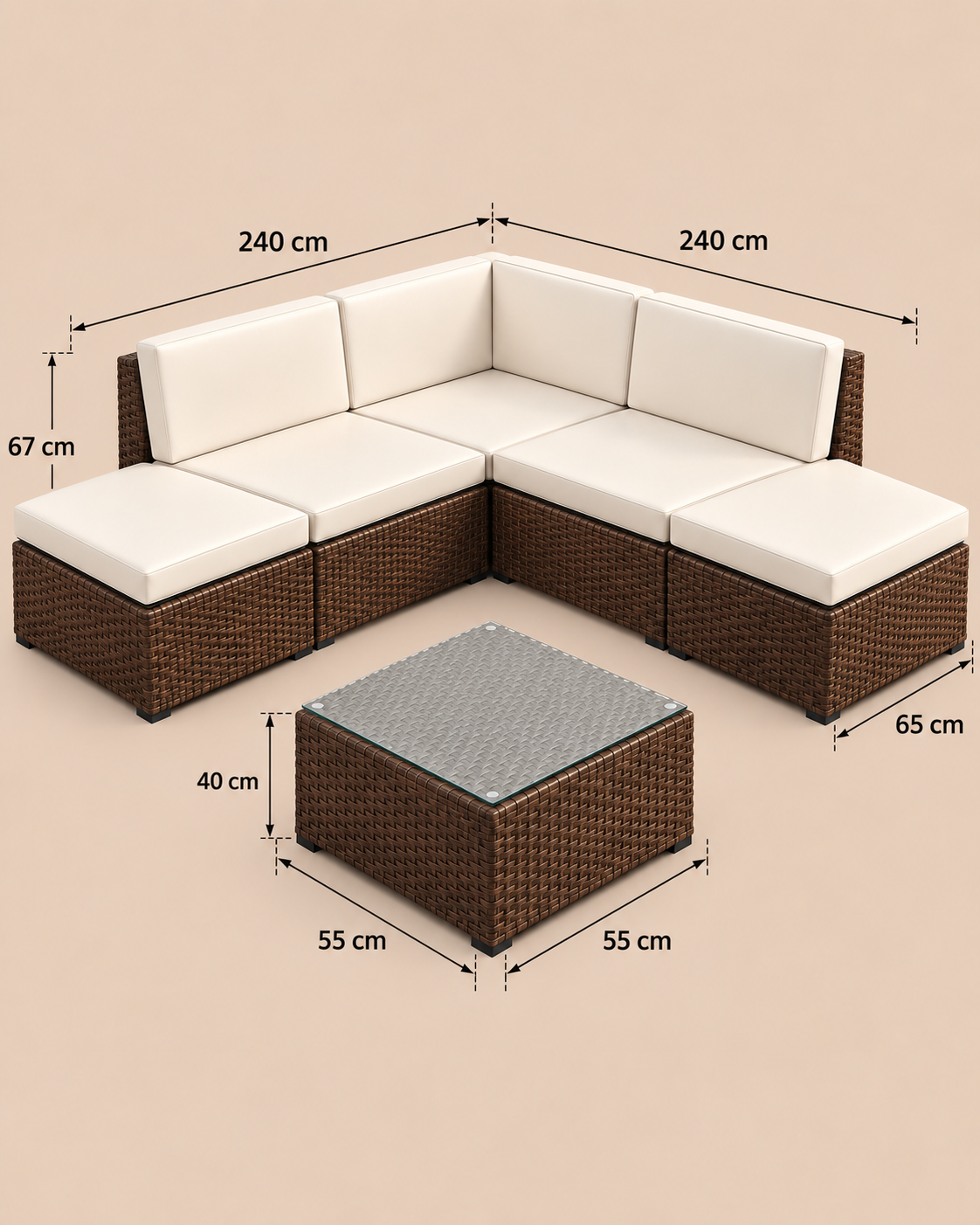Sofá Modular de Terraza Formentera