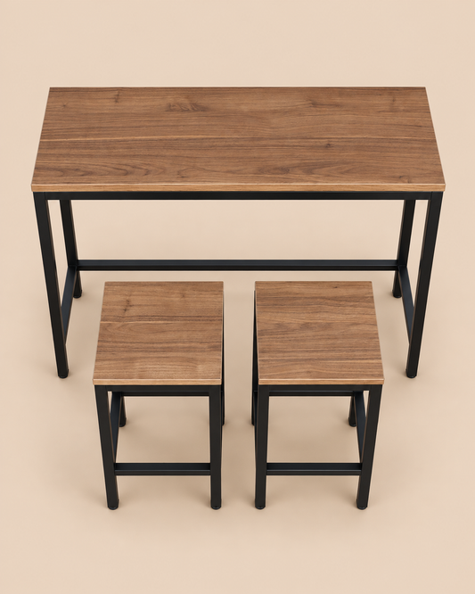 Mesa Comedor Industrial + 2 sillas industriales