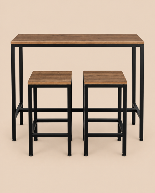 Mesa Comedor Industrial + 2 sillas industriales