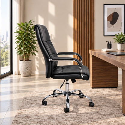 Silla De Oficina Ergonómica Cuero Nápoles
