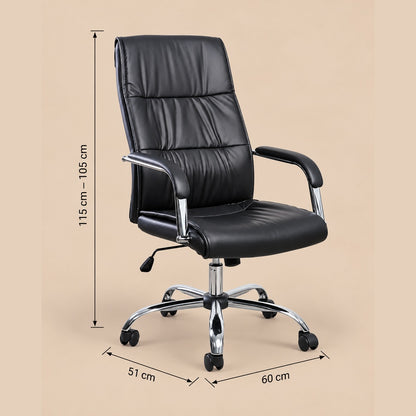 Silla De Oficina Ergonómica Cuero Nápoles